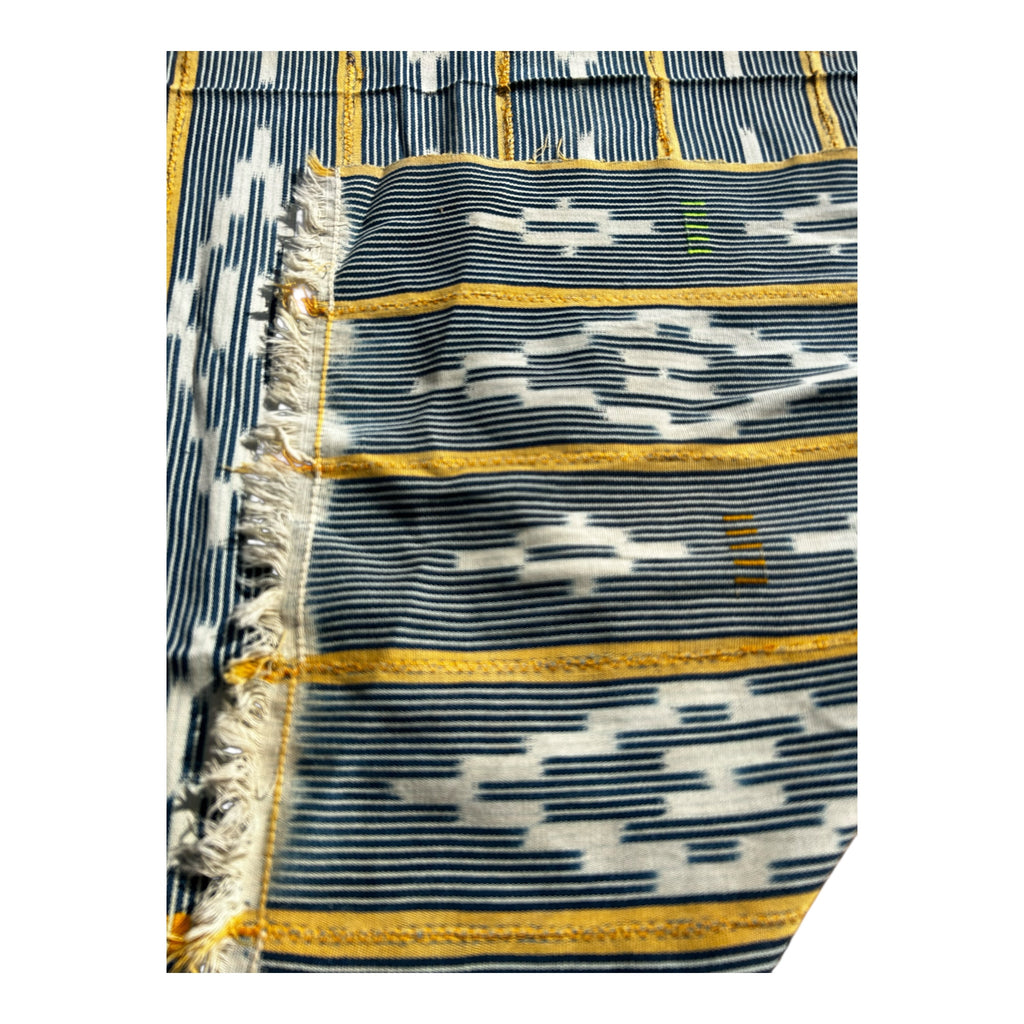 Golden Rift Ewe Diamond Motif Strip-Woven African Textile – 56 x 41 inches