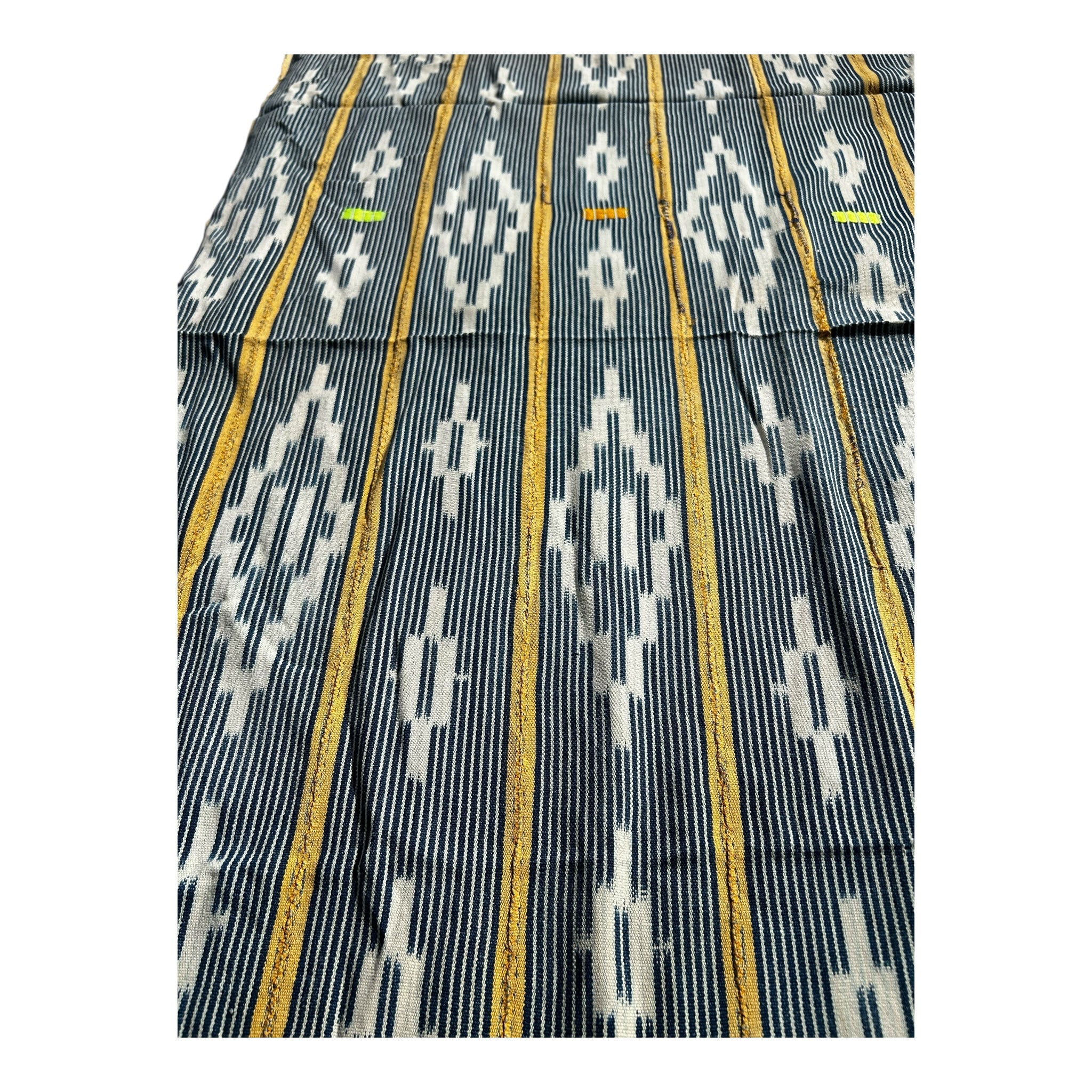 Golden Rift Ewe Diamond Motif Strip-Woven African Textile – 56 x 41 inches