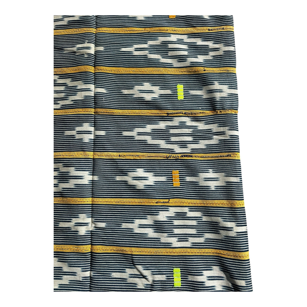 Golden Rift Ewe Diamond Motif Strip-Woven African Textile – 56 x 41 inches