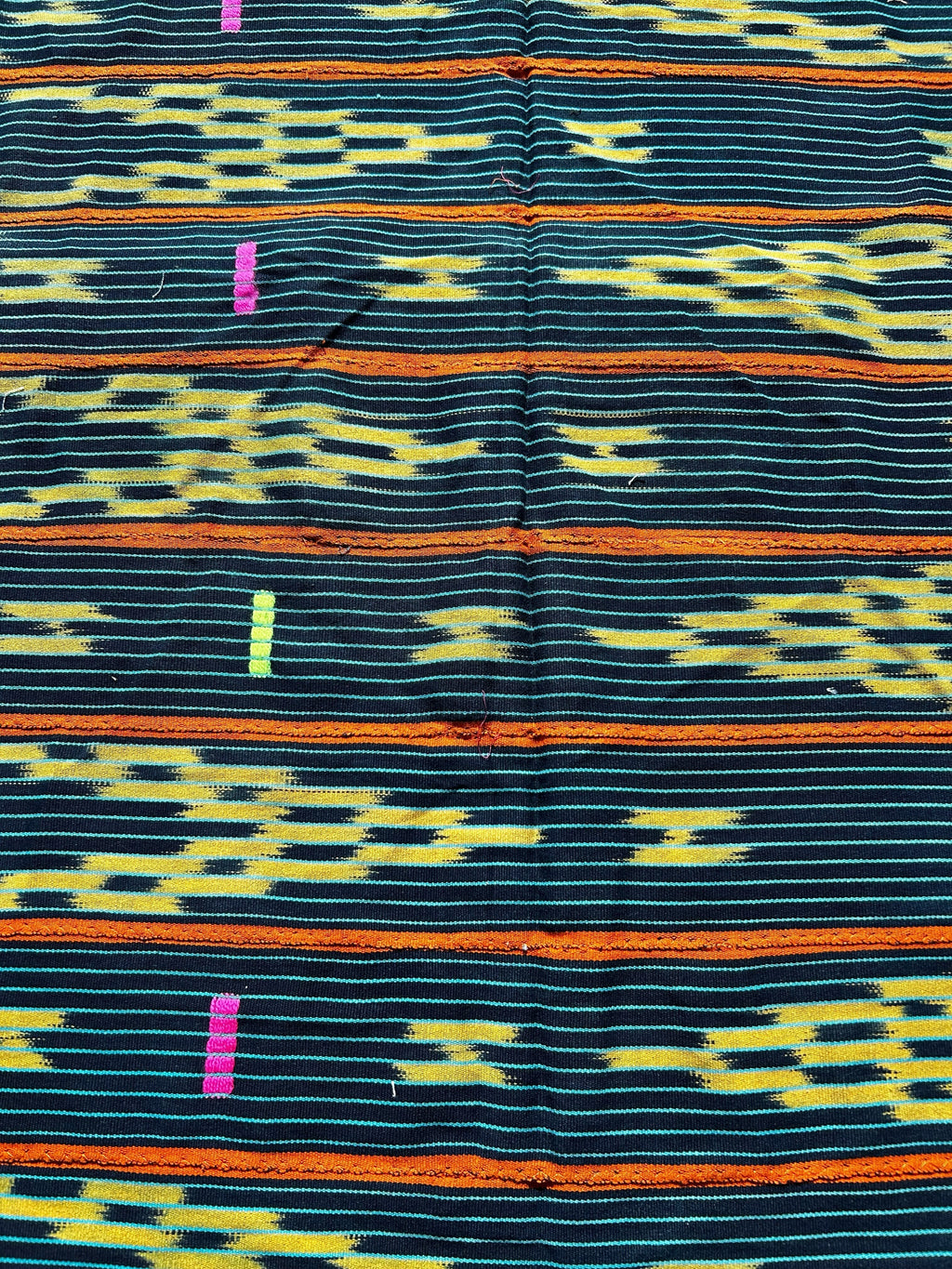 Handwoven Indigo African Textile with Geometric Motifs – Baule Strip Cloth Wall Hanging