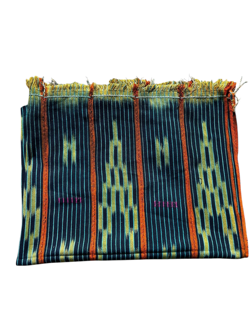 Handwoven Indigo African Textile with Geometric Motifs – Baule Strip Cloth Wall Hanging