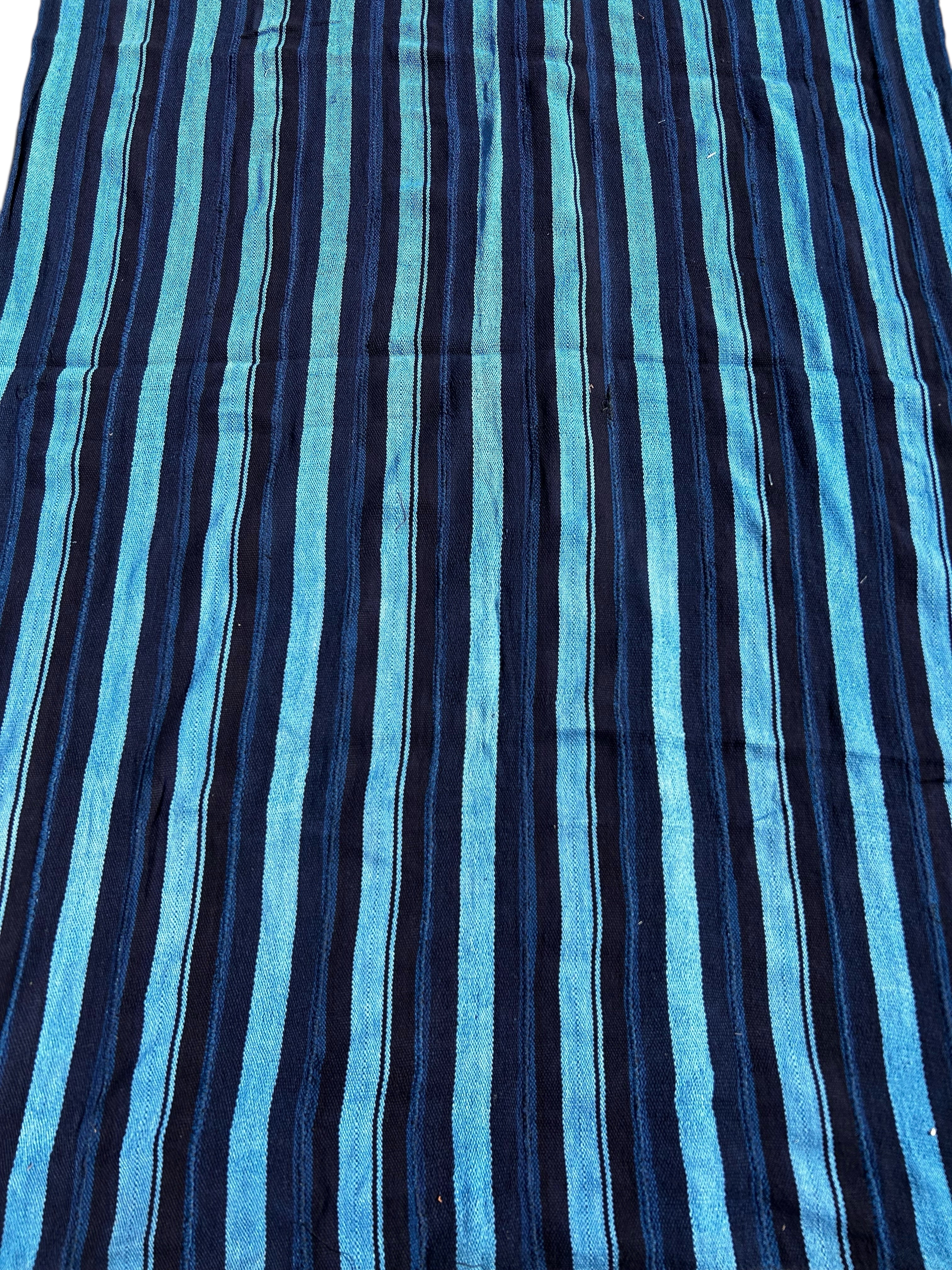 baule indigo striped african fabric
