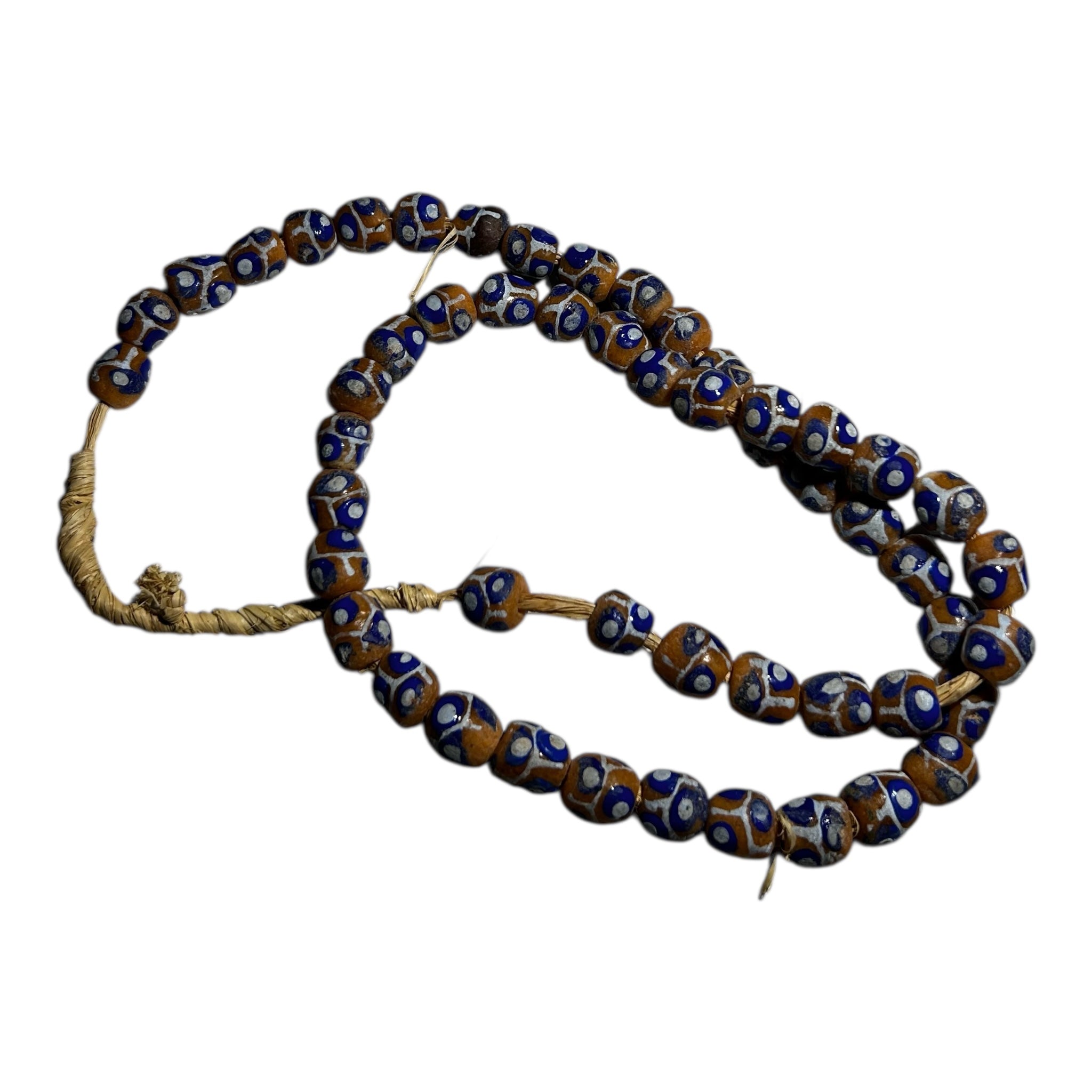 52 Krobo Powder Glass Beads – Handmade African Trade Strand