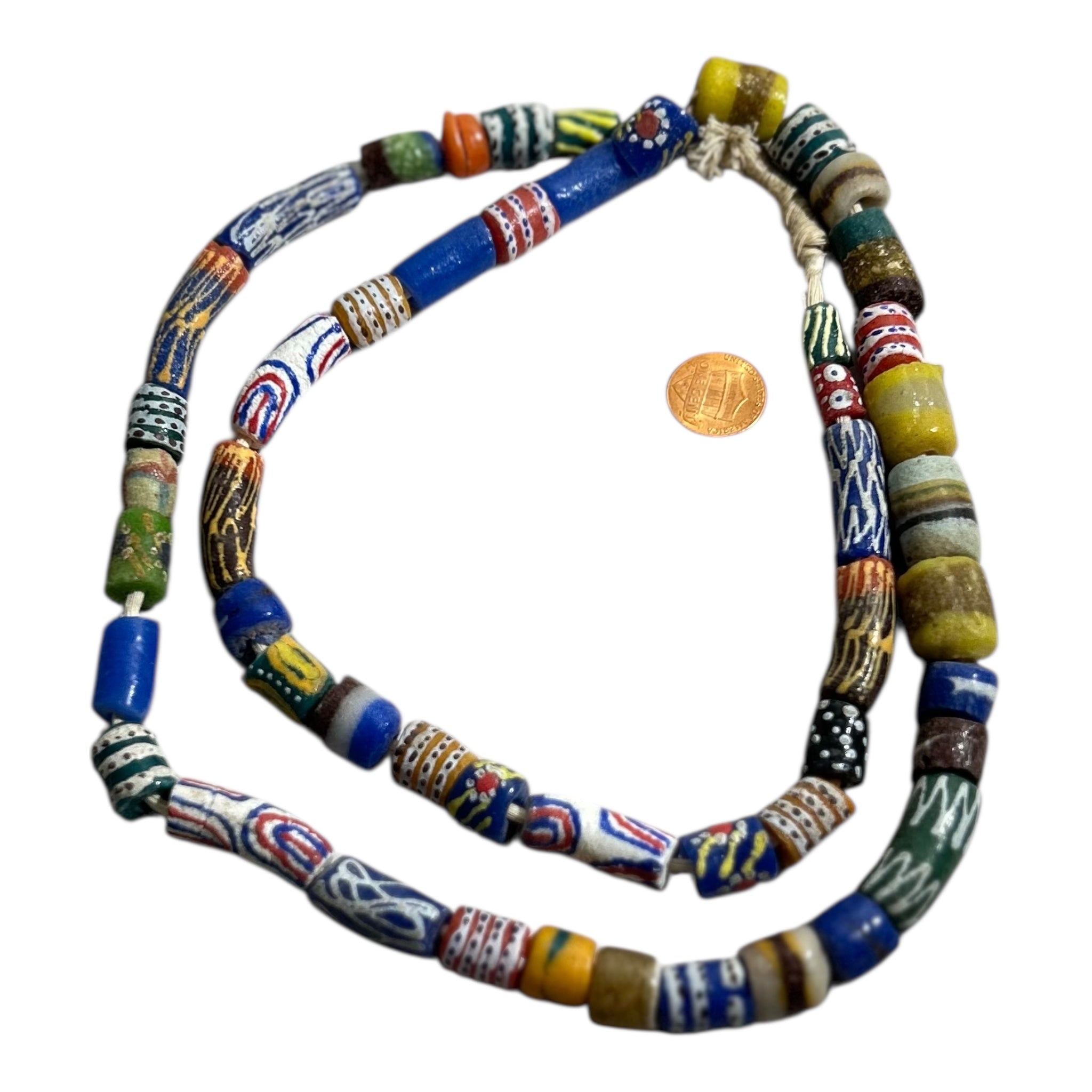 Handmade African Trade Beads – Authentic Artisan Glass Beads (Mixed Shapes & Patterns, Full Strand)