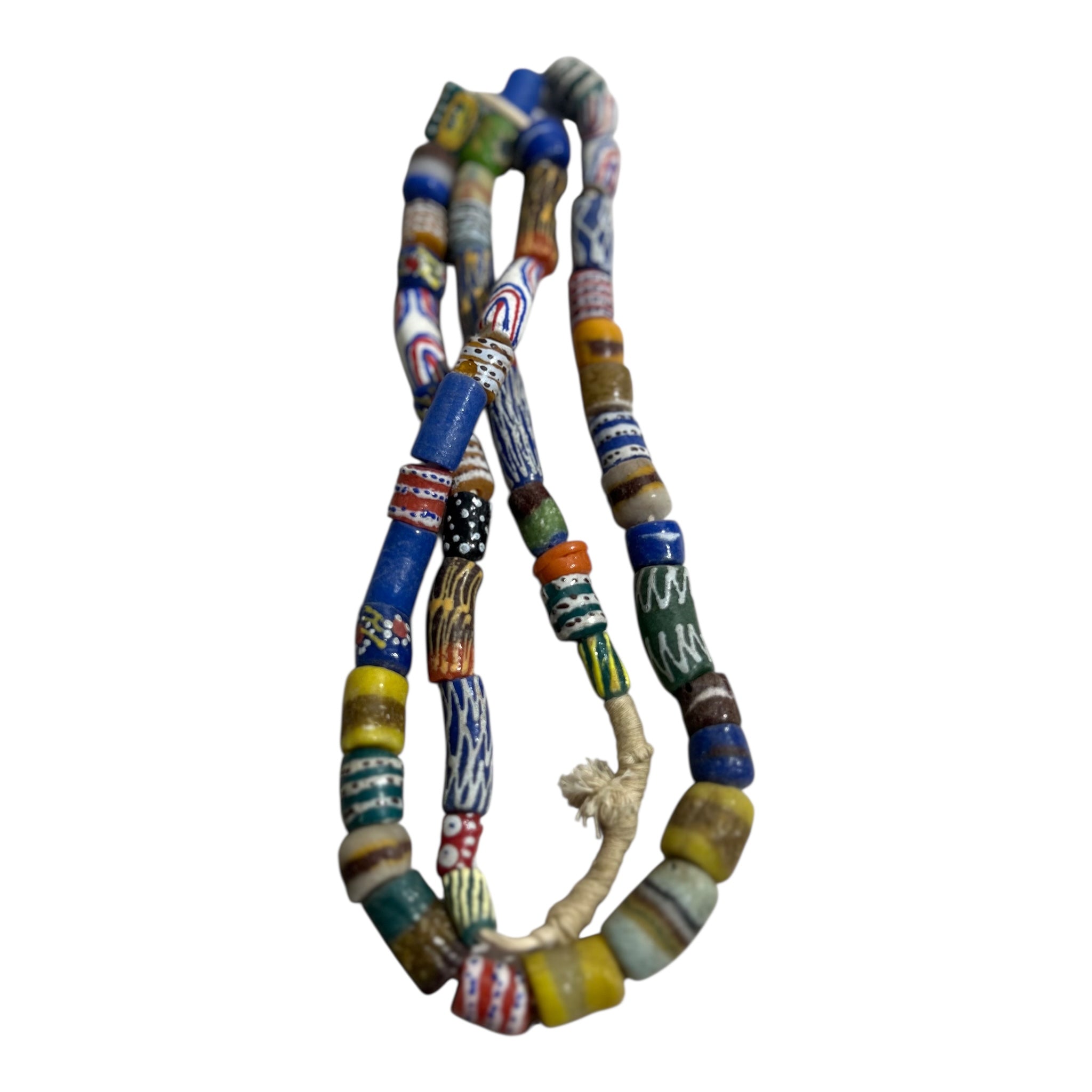 Handmade African Trade Beads – Authentic Artisan Glass Beads (Mixed Shapes & Patterns, Full Strand)