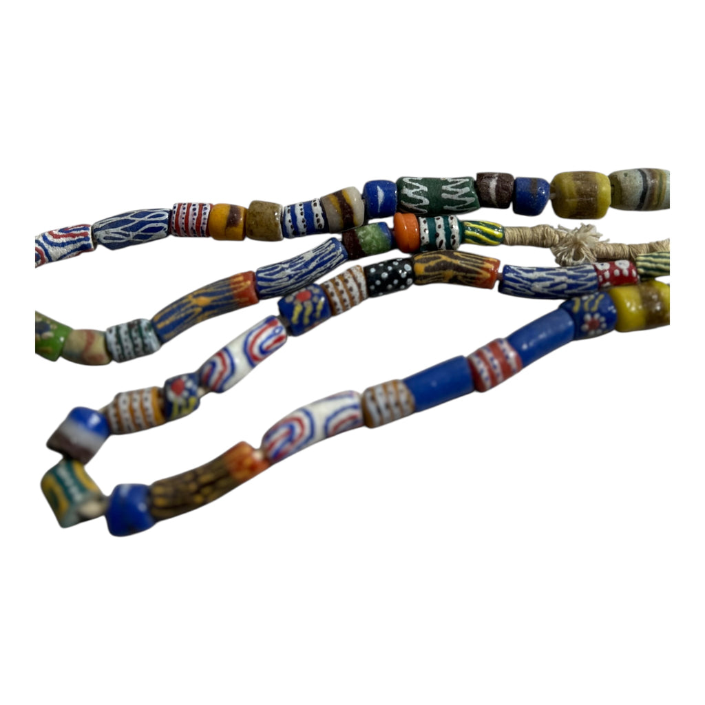 Handmade African Trade Beads – Authentic Artisan Glass Beads (Mixed Shapes & Patterns, Full Strand)