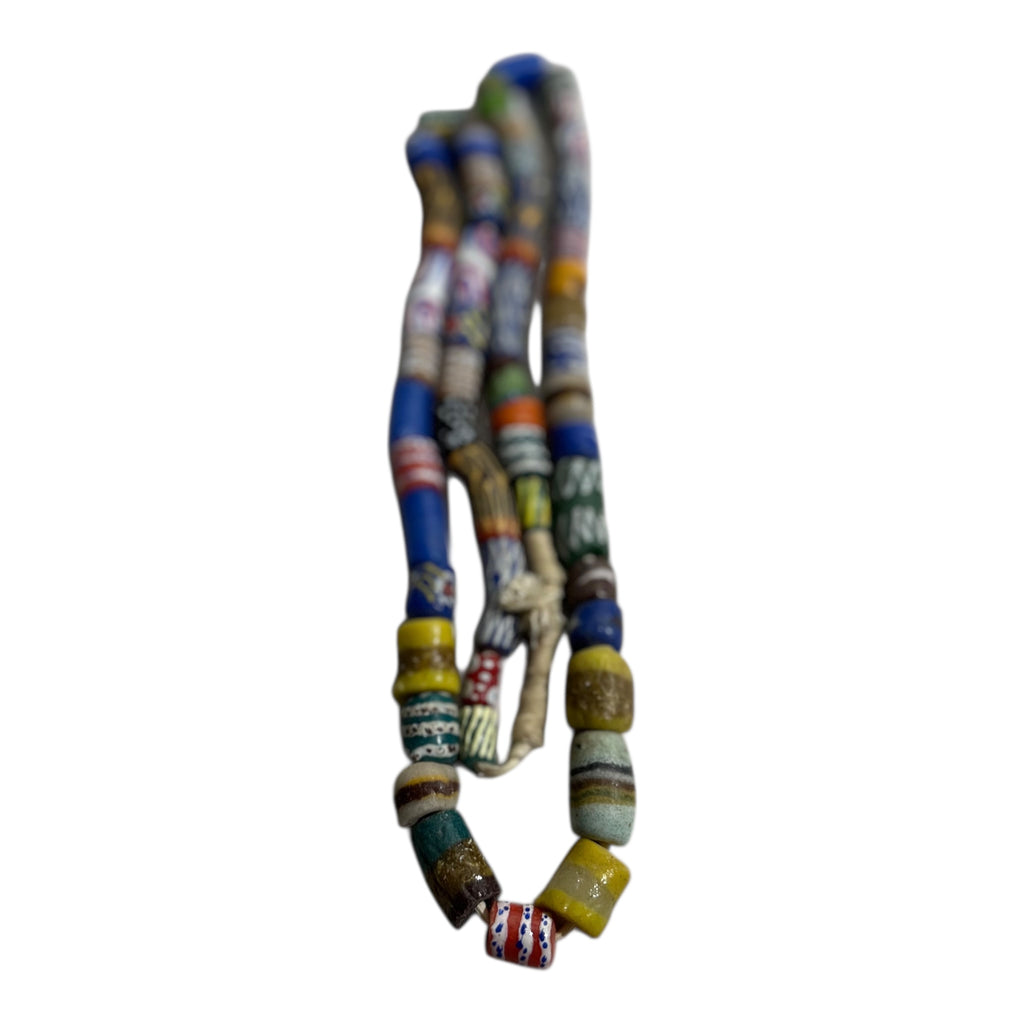 Handmade African Trade Beads – Authentic Artisan Glass Beads (Mixed Shapes & Patterns, Full Strand)