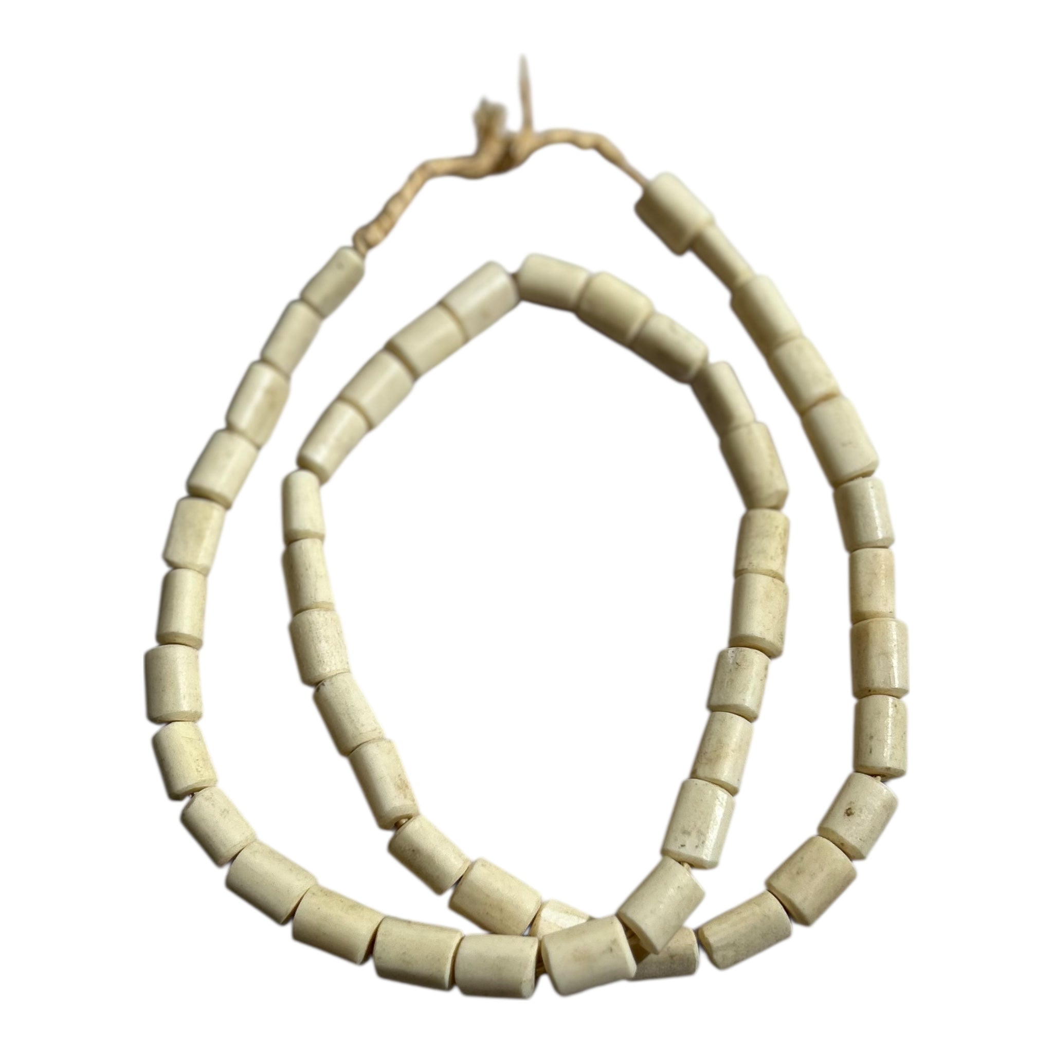 Hand-Carved African Bone Beads – Authentic Kenya Trade Bead Strand (15" Strand, Approx. 50 Beads, 10mm Size)