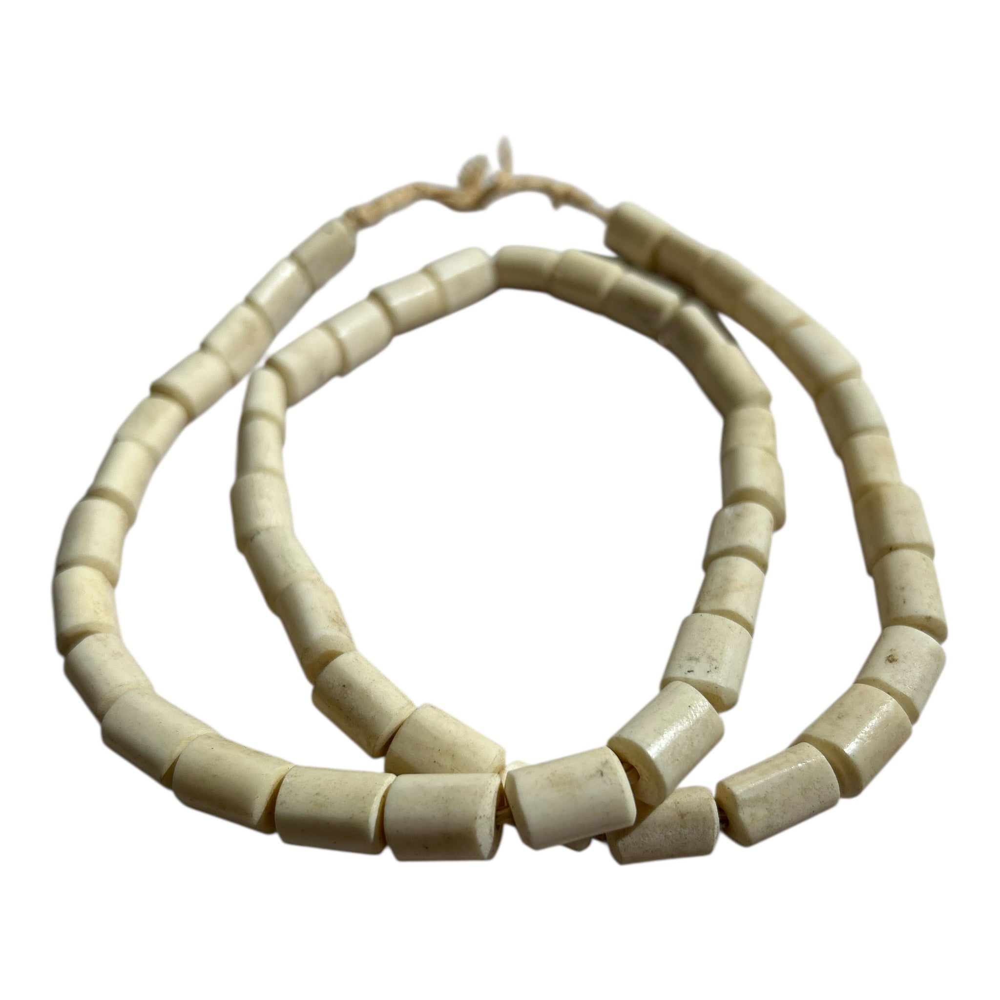 Hand-Carved African Bone Beads – Authentic Kenya Trade Bead Strand (15" Strand, Approx. 50 Beads, 10mm Size)