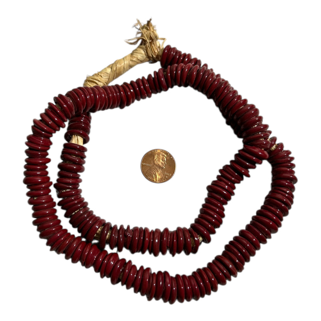 African-Style Heishi Disk Beads – Artisan Trade Bead Strand (12" Strand)