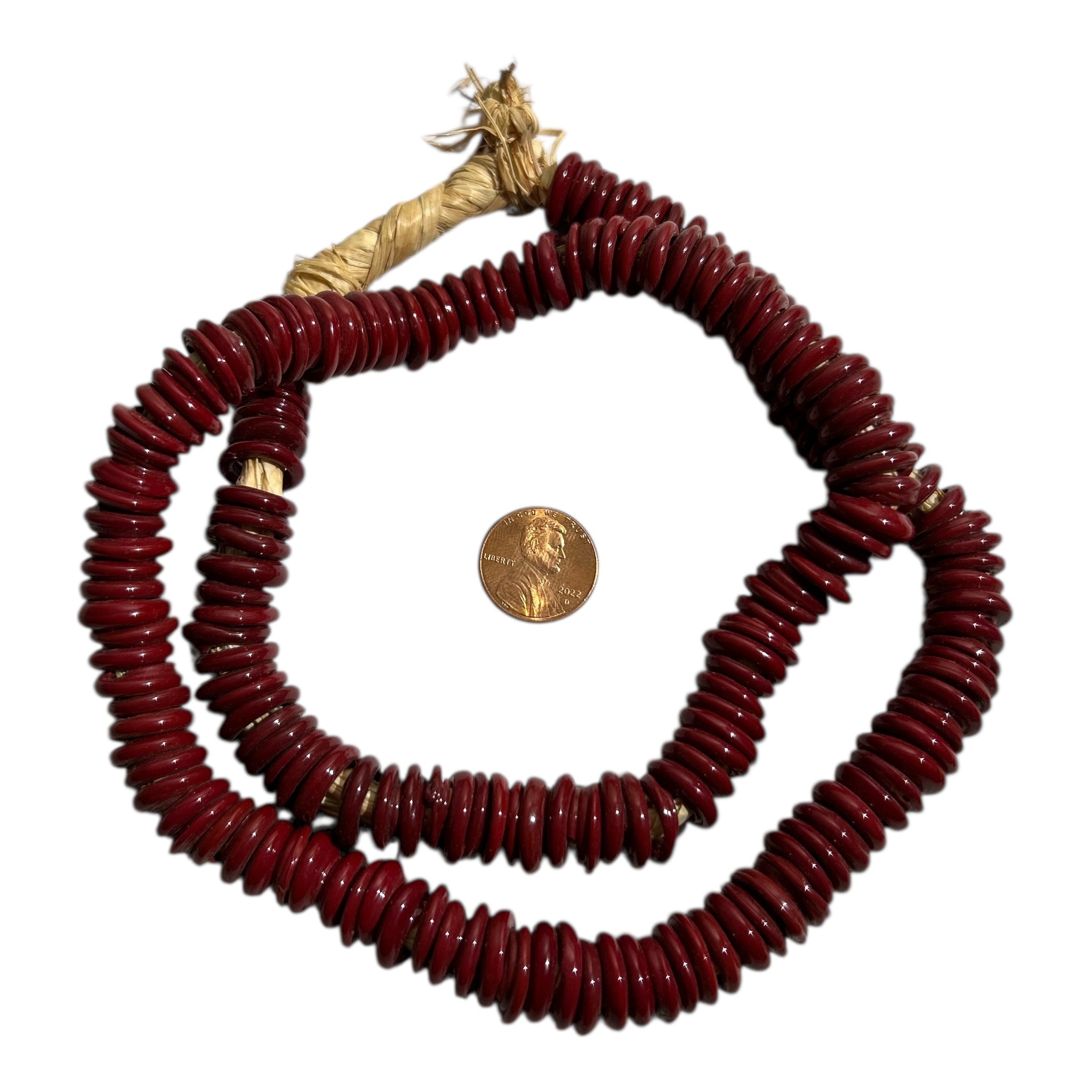 African-Style Heishi Disk Beads – Artisan Trade Bead Strand (12" Strand)