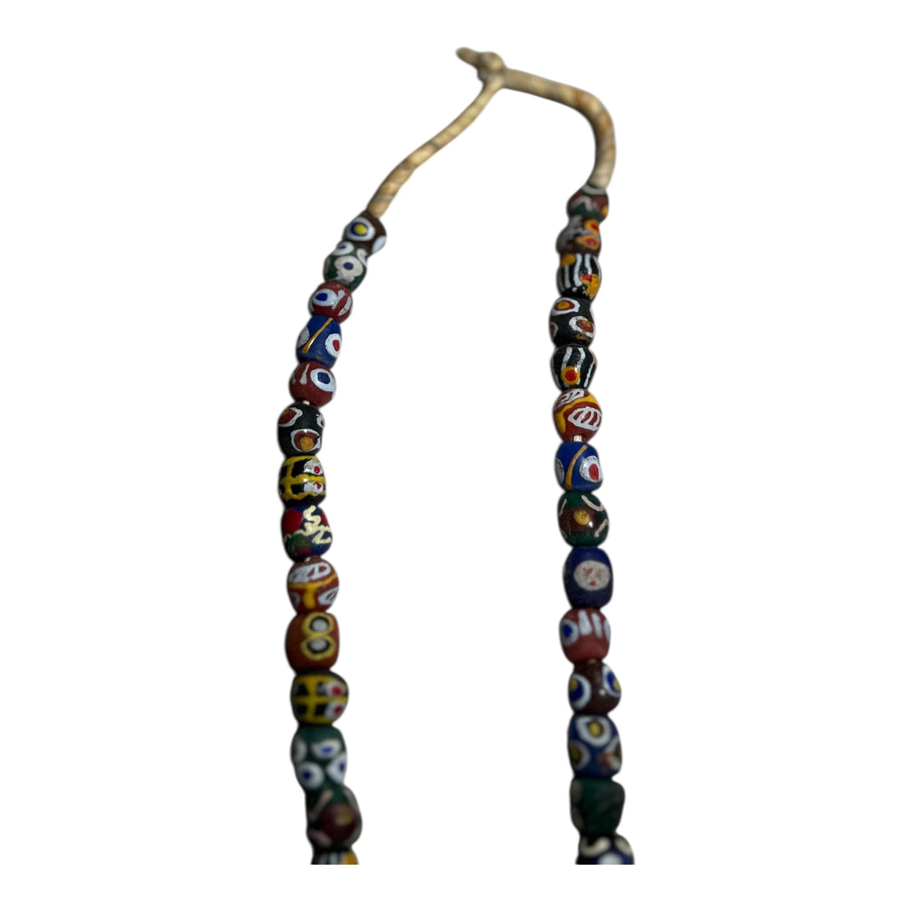 Krobo Ghana Painted Glass Beads – Traditional African Craft Strand