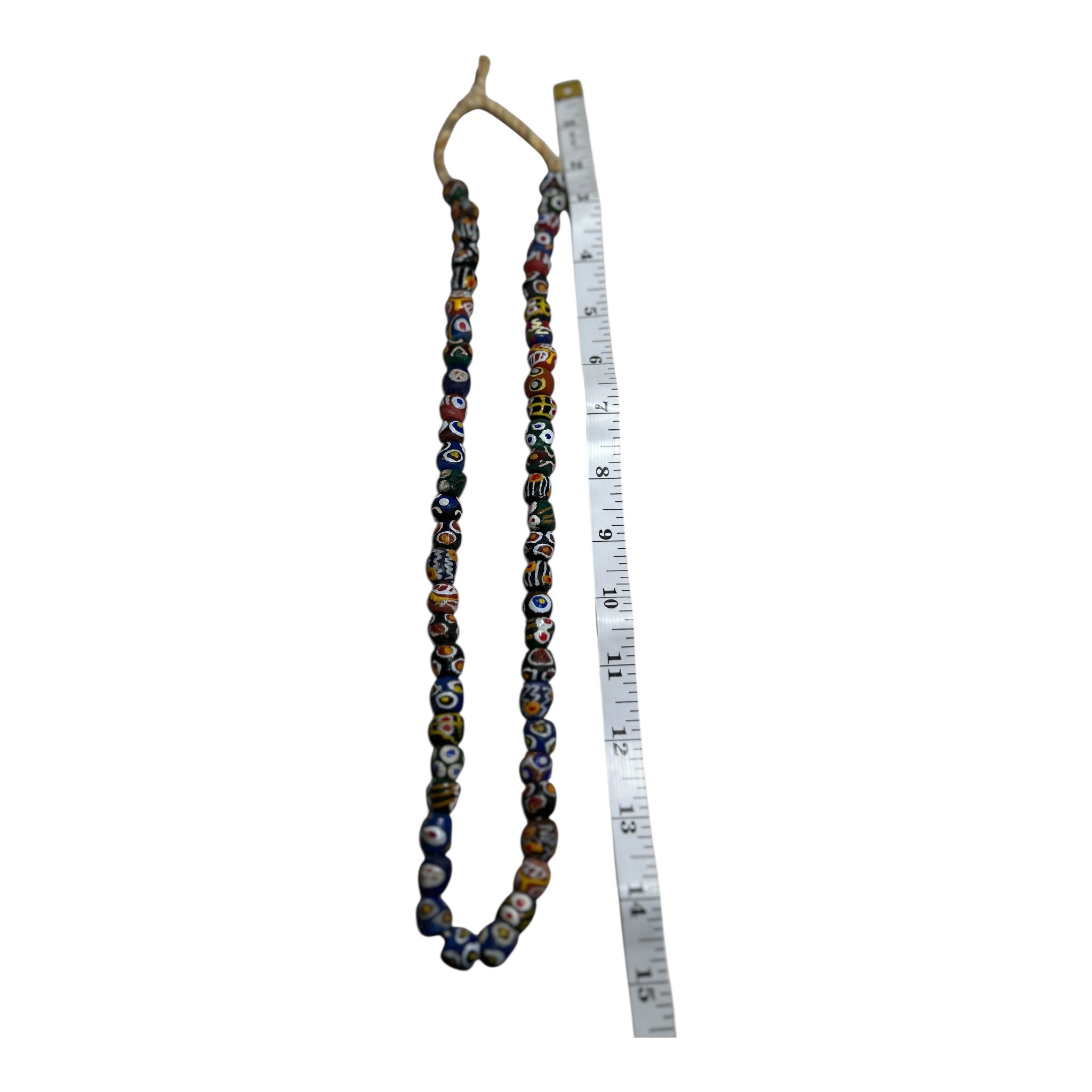 Krobo Ghana Painted Glass Beads – Traditional African Craft Strand