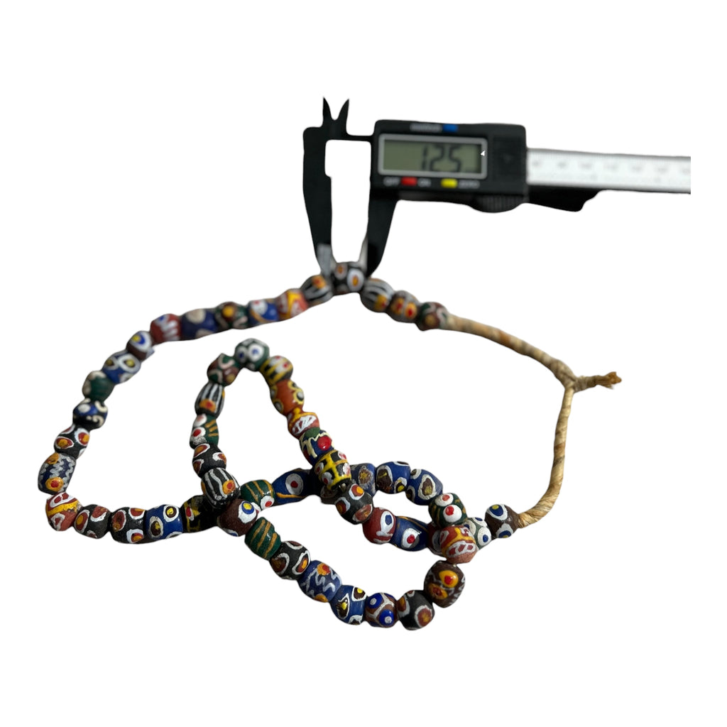 Krobo Ghana Painted Glass Beads – Traditional African Craft Strand