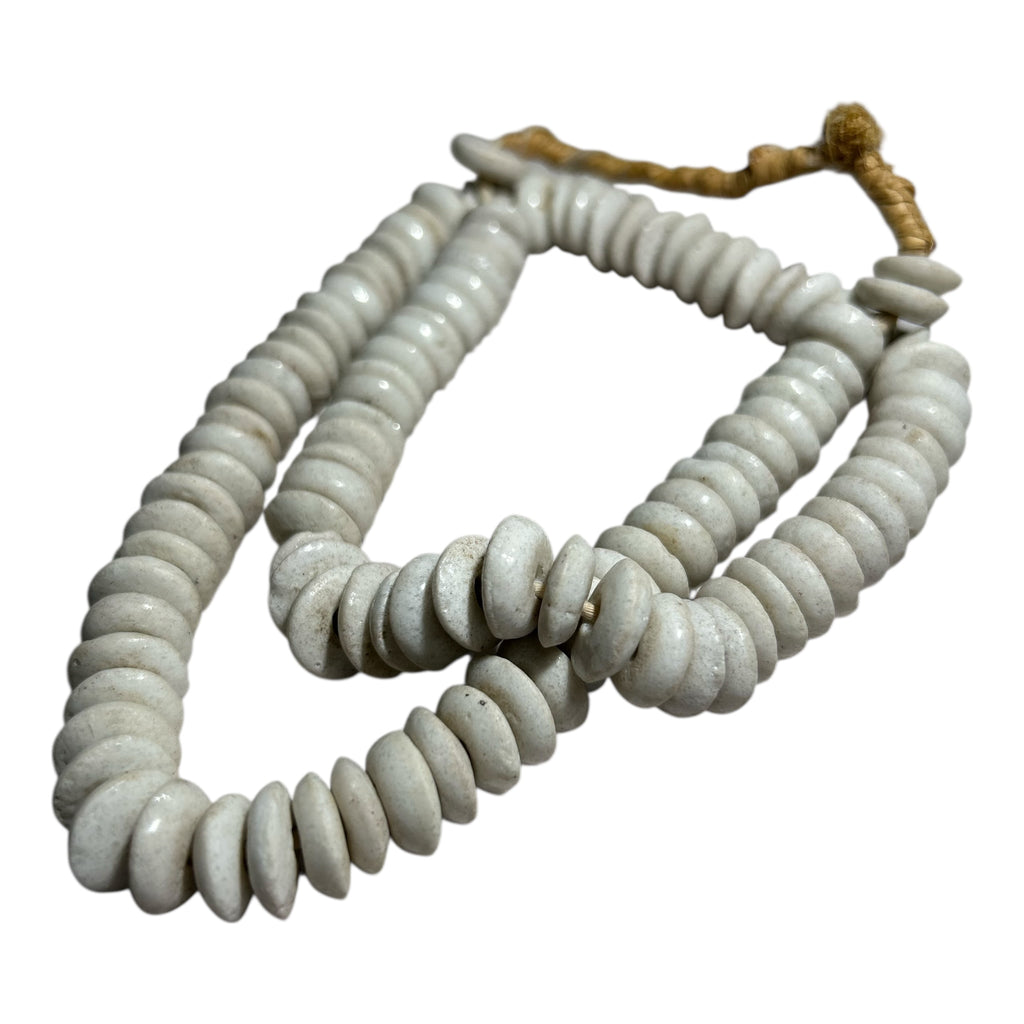 African Hand-Carved Disk Beads – Natural Artisan Strand for Jewelry Making (Approx. 5.9mm, 12" Strand)