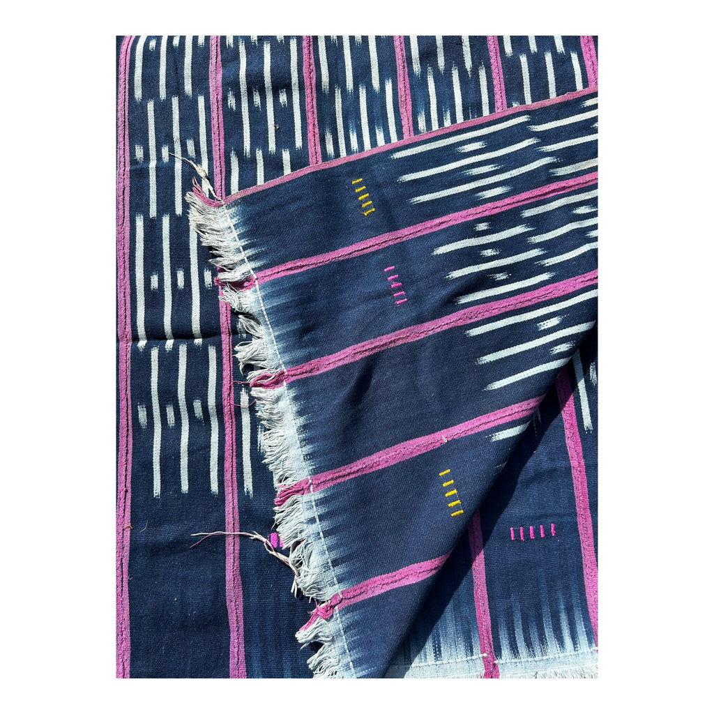 Midnight Orchid Ewe Strip-Woven African Textile – 58 x 40 inches