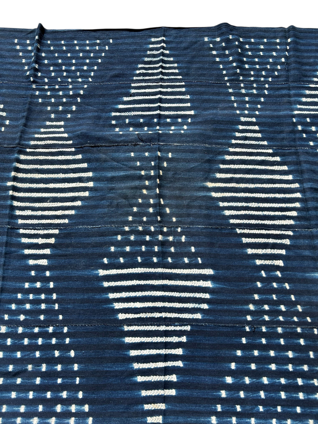 Indigo Blue Baule African Textile – Handwoven Strip Cloth (61 x 43 inches)
