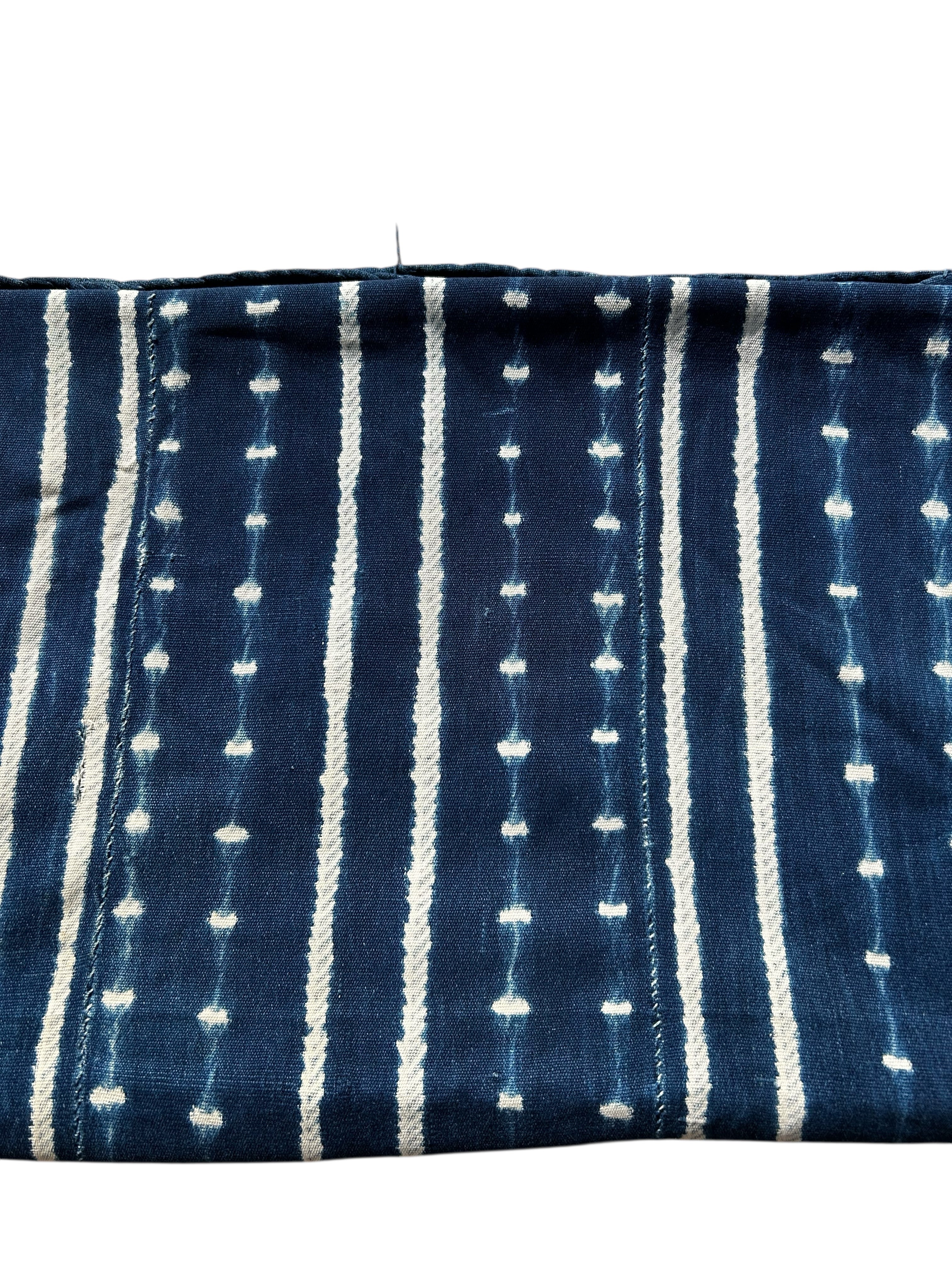 Indigo Blue Baule African Textile – Vintage Handwoven Cotton Cloth (59” x 47”)
