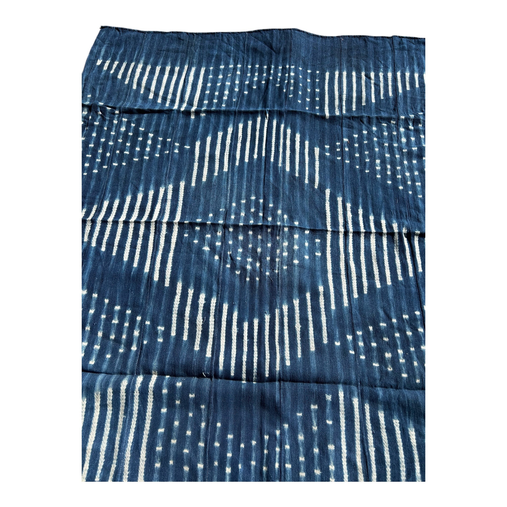 Indigo Echo Baule Handwoven African Textile – 61 x 46.5 inches