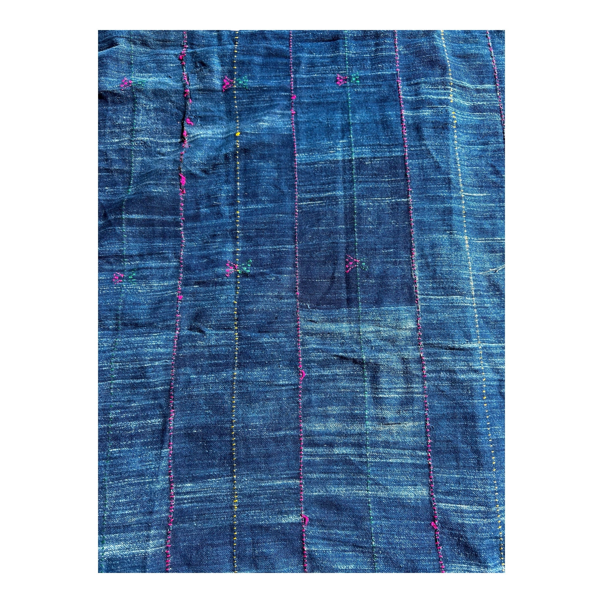 Indigo Ember Ewe Handwoven African Textile – 60 x 38 inches