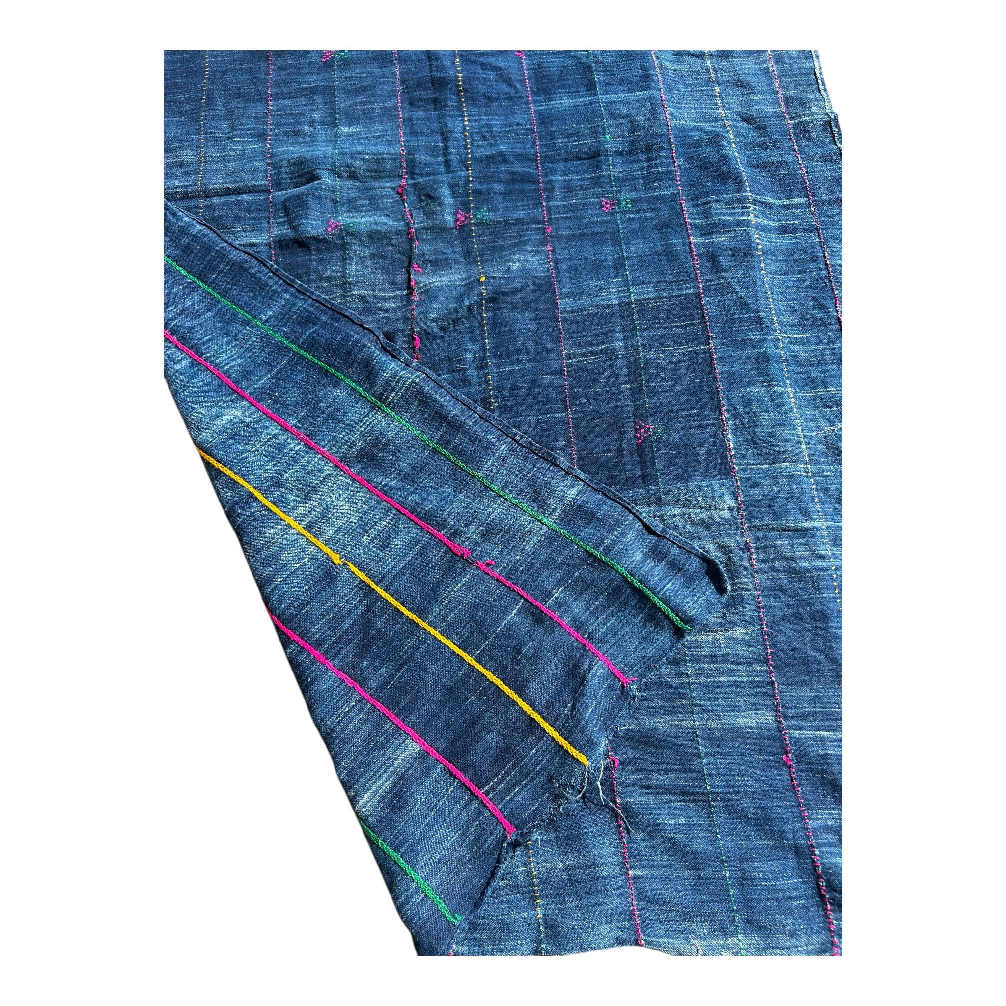 Indigo Ember Ewe Handwoven African Textile – 60 x 38 inches