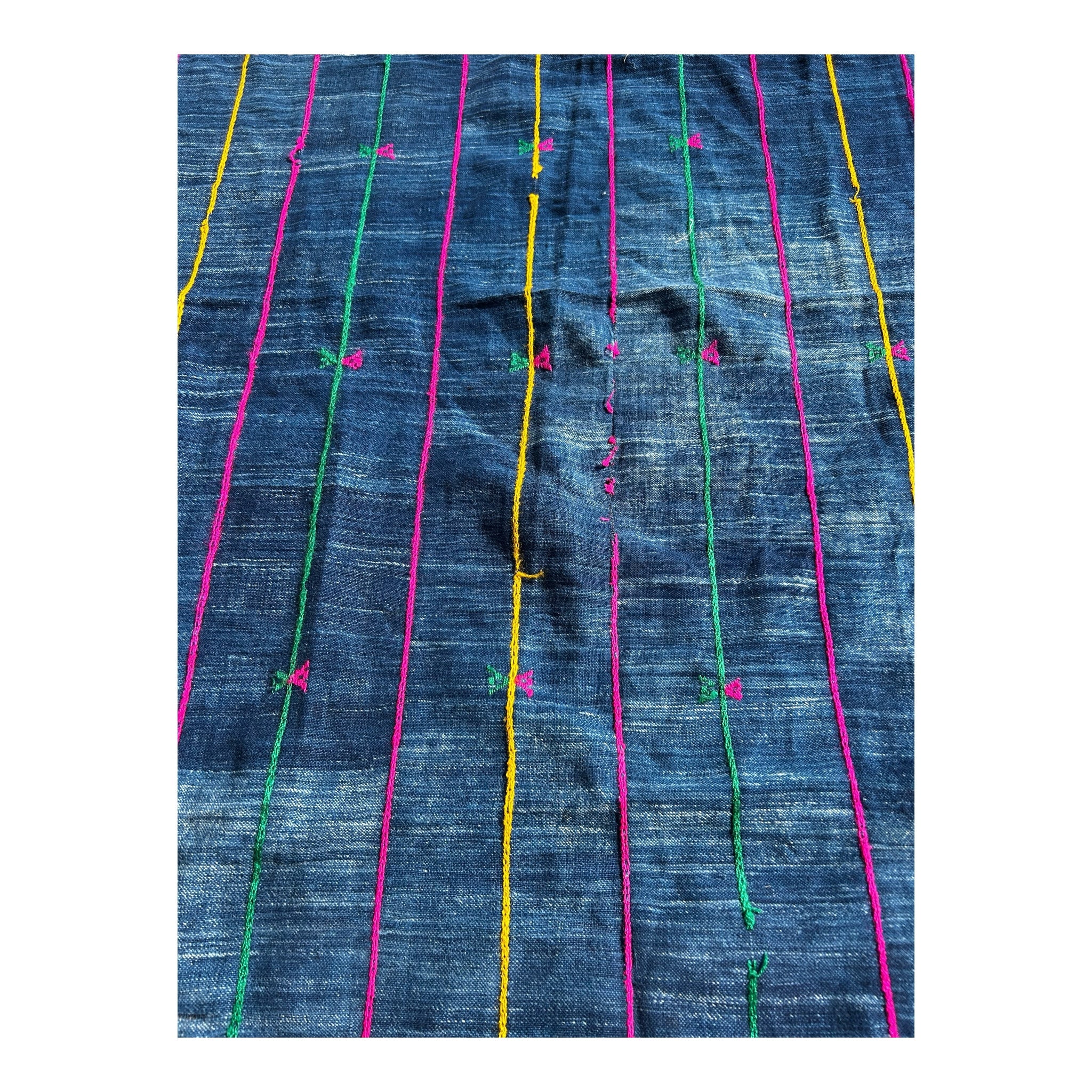 Indigo Ember Ewe Handwoven African Textile – 60 x 38 inches