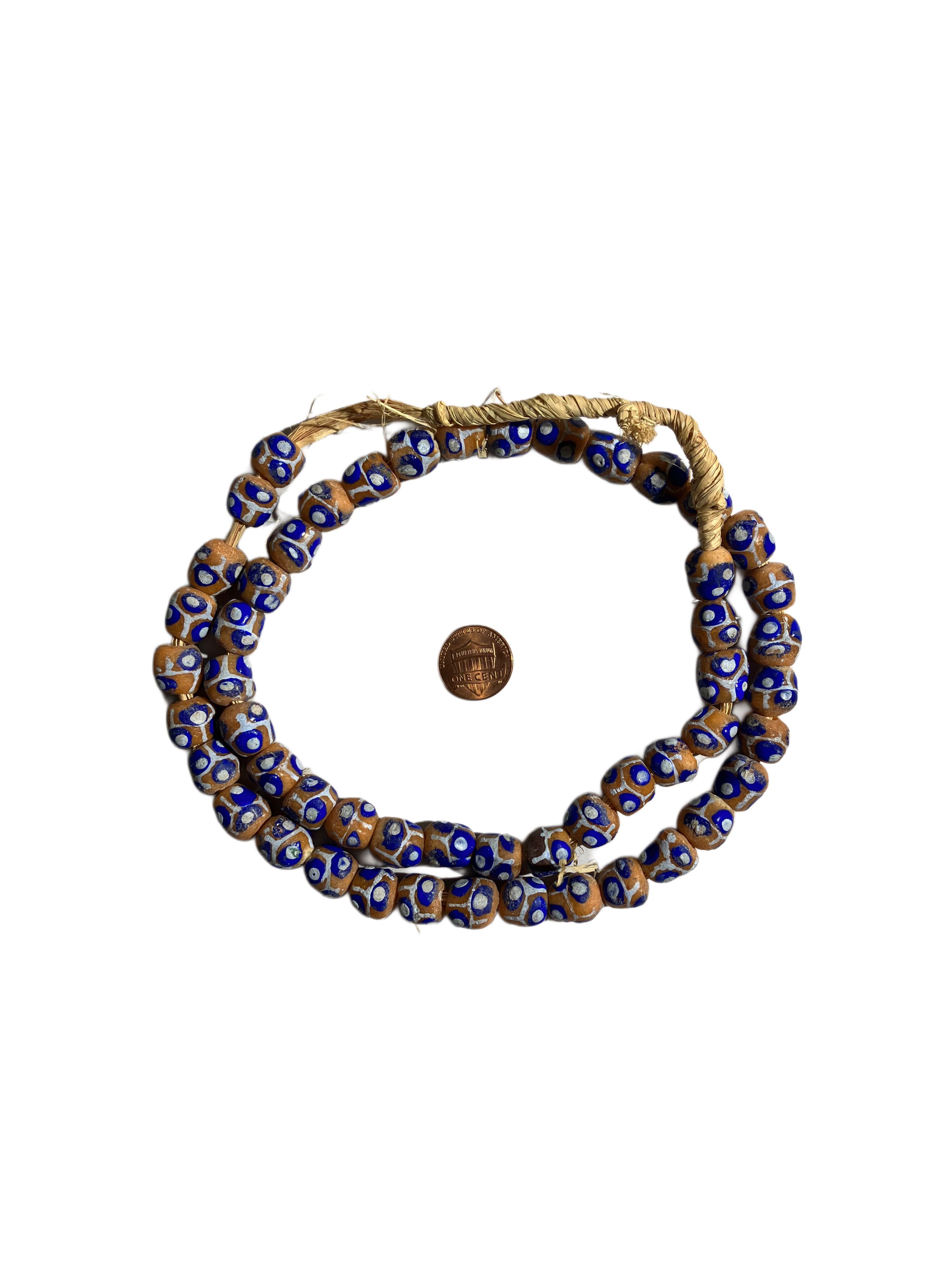 52 Krobo Powder Glass Beads – Handmade African Trade Strand