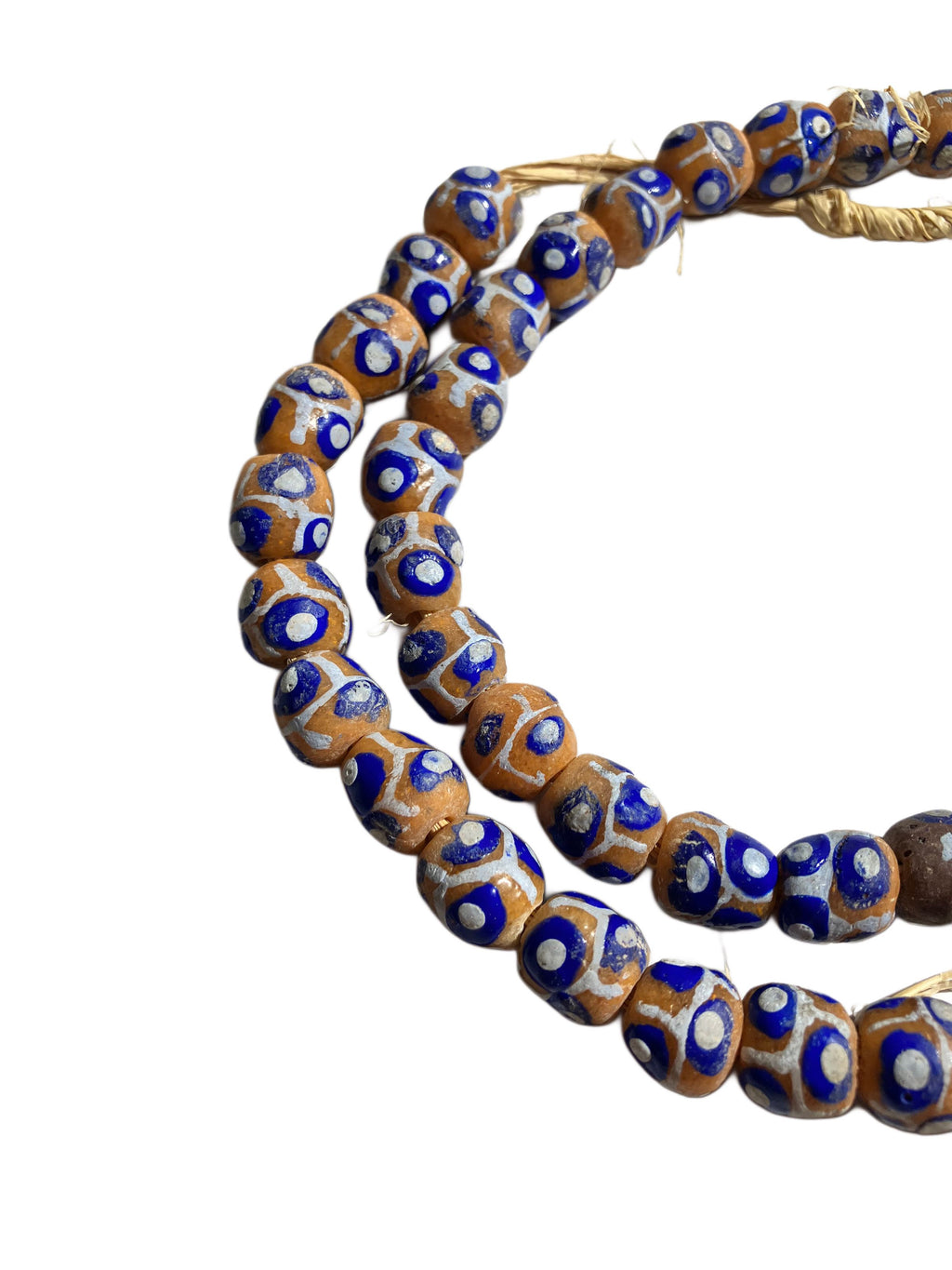52 Krobo Powder Glass Beads – Handmade African Trade Strand