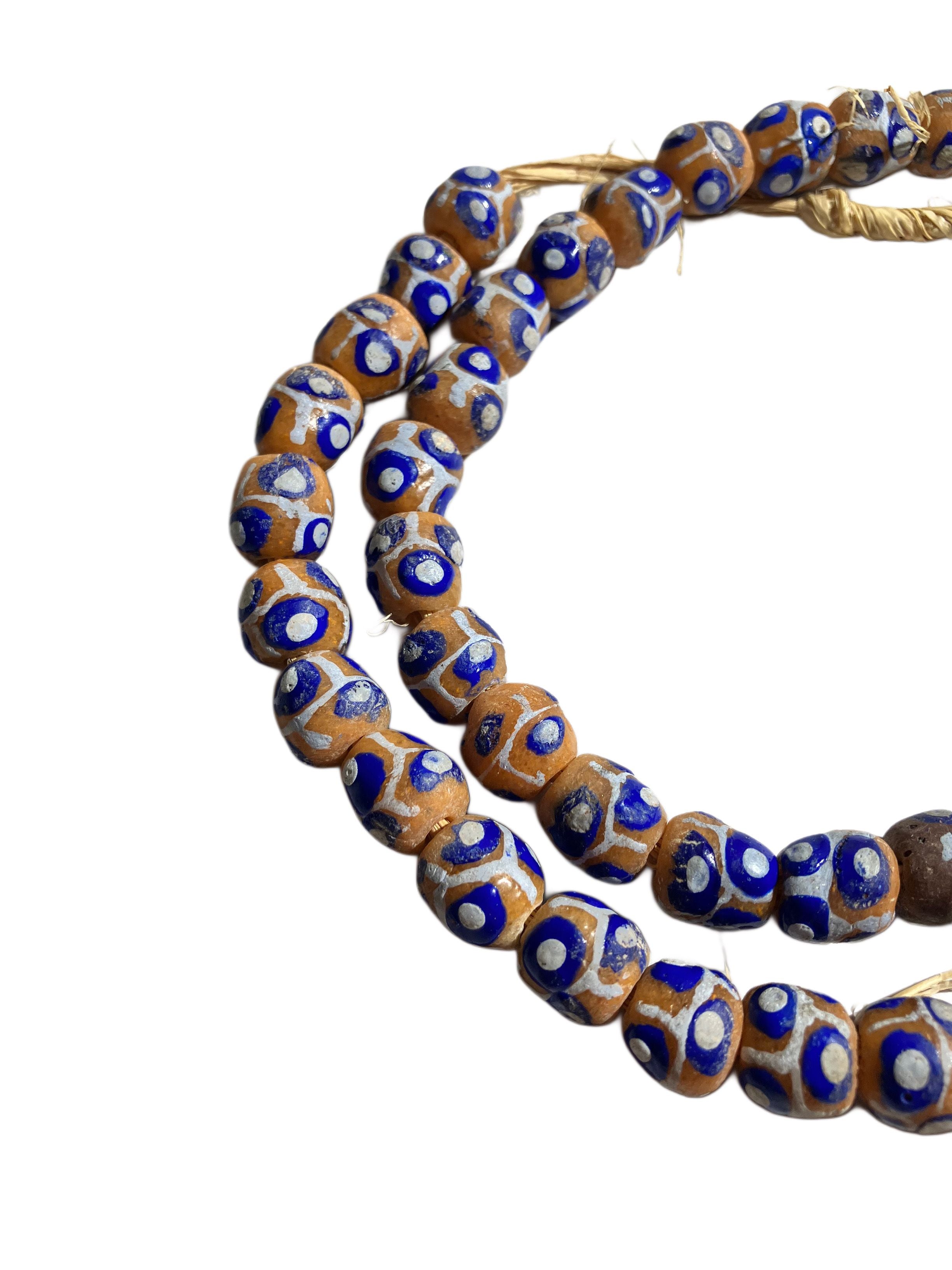 52 Krobo Powder Glass Beads – Handmade African Trade Strand