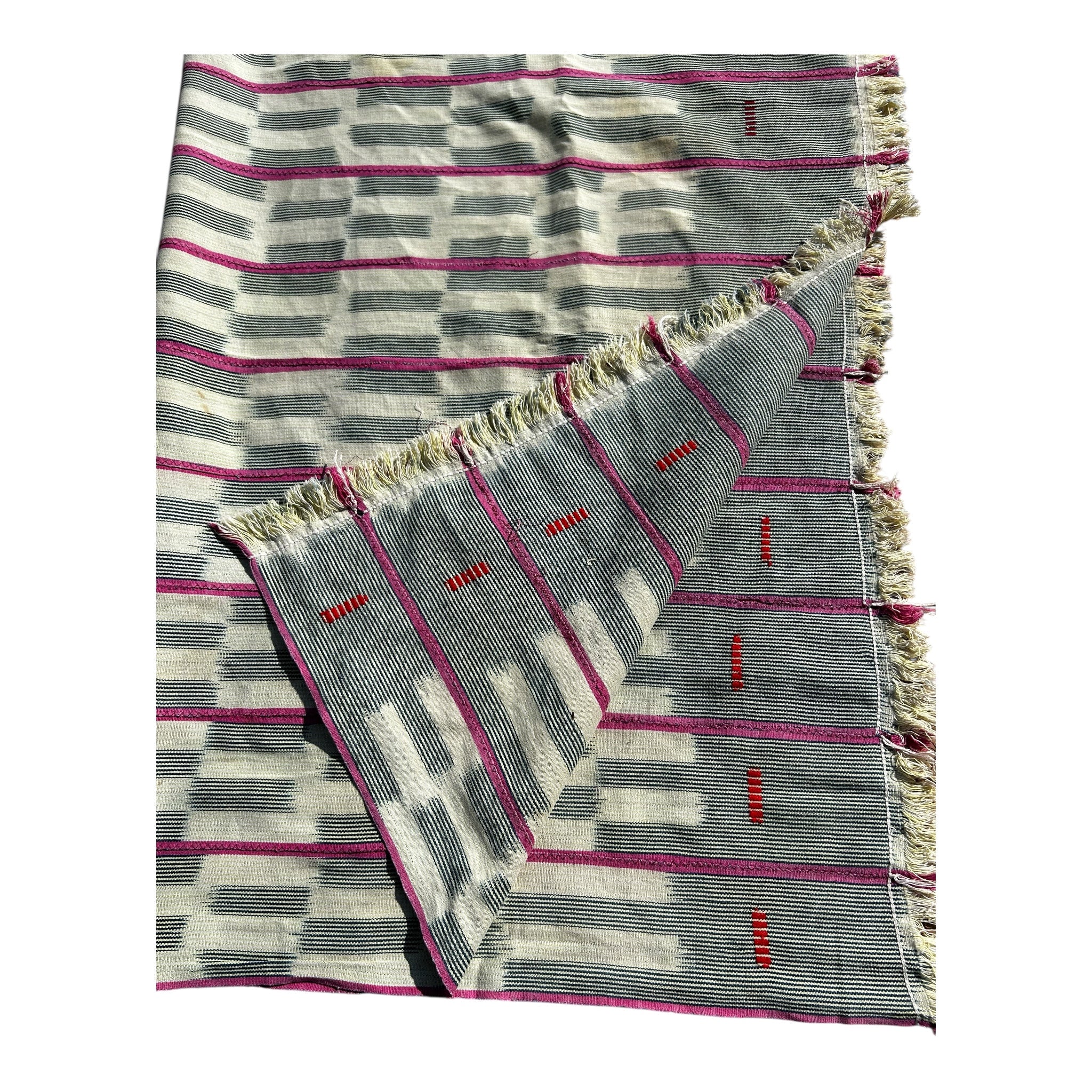 Sahara Mist Ewe Strip-Woven African Textile – 55 x 40 inches
