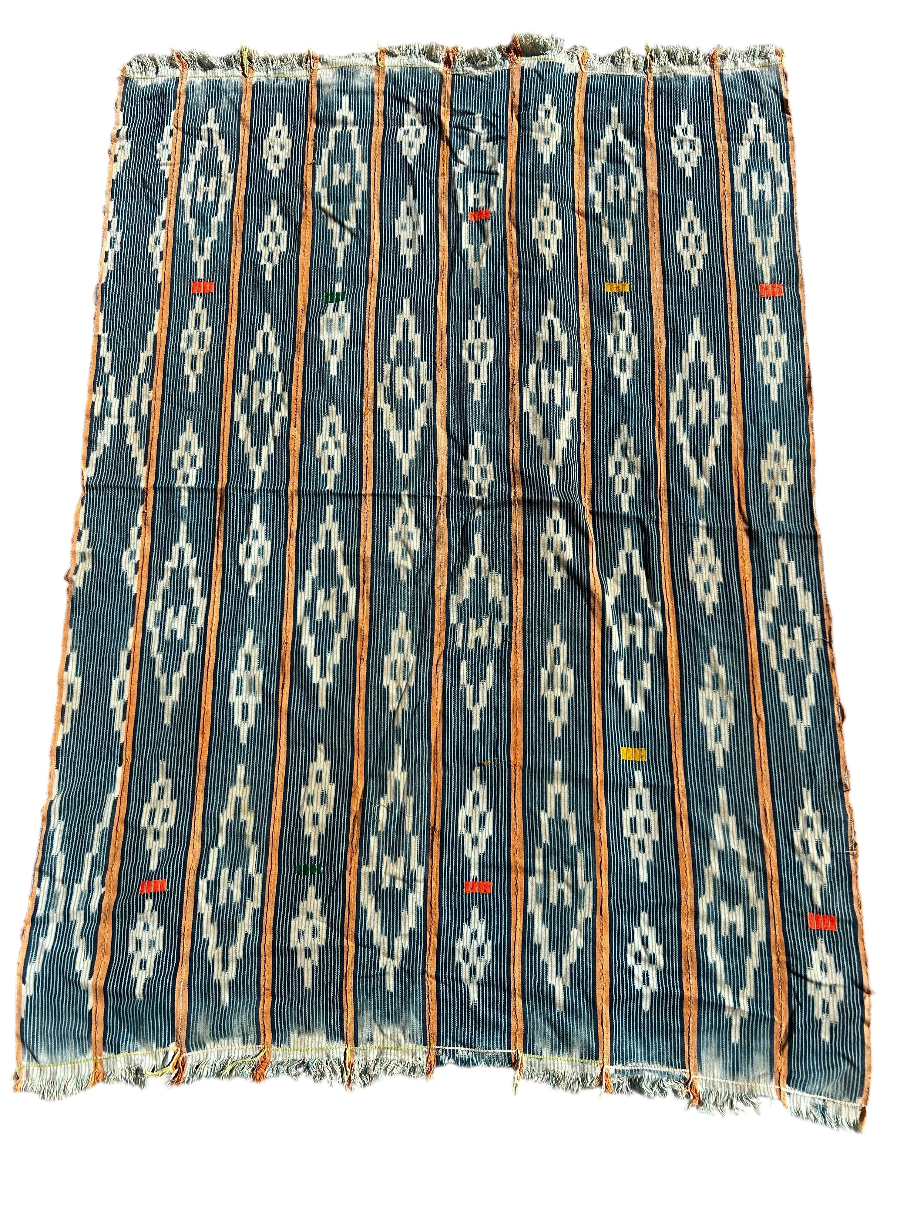 Textile with geometric pattern on a white background