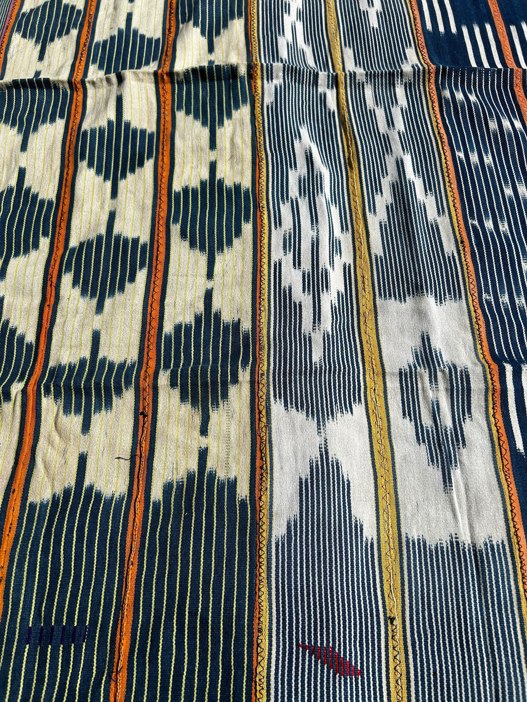 african indigo geometric textile handwoven strip cloth detail