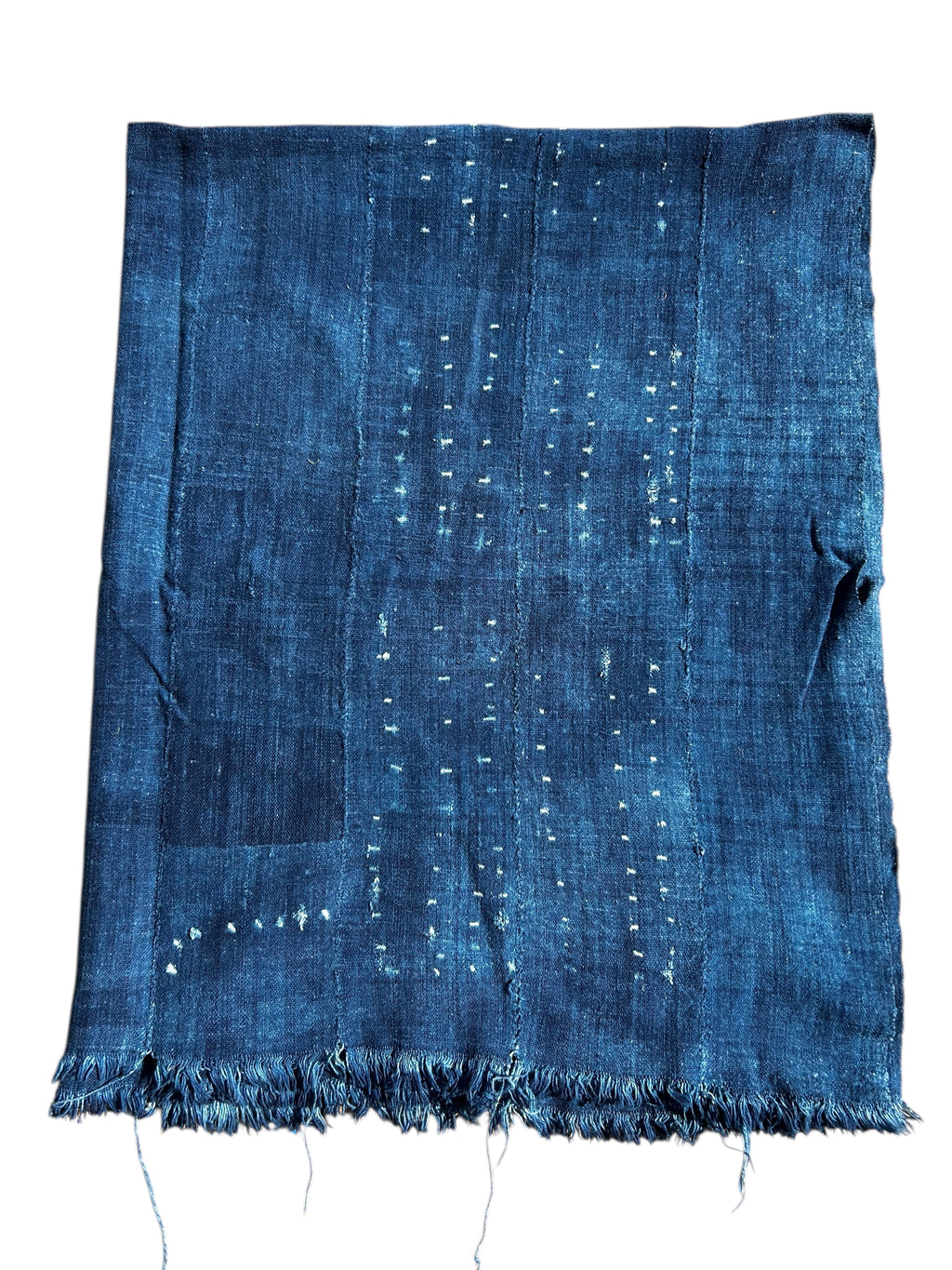Vintage Indigo African Mudcloth Textile – Handwoven Mali Bogolanfini Wall Hanging